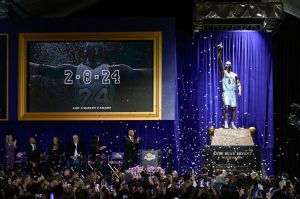 A Kobe Bryant Statue is unveiled in Los Angeles