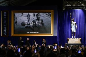 A Kobe Bryant Statue is unveiled in Los Angeles