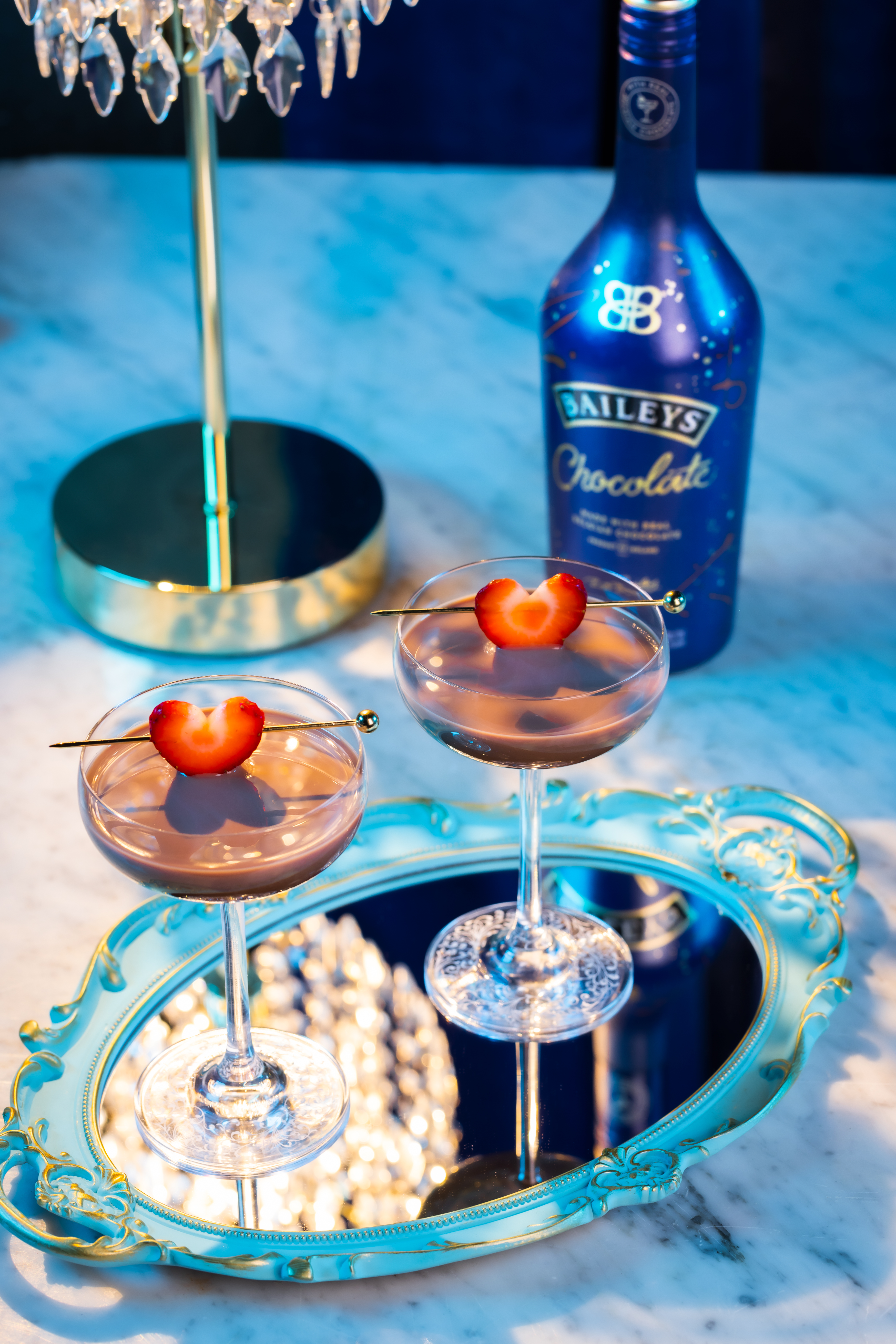 Baileys dipped strawyberry martini