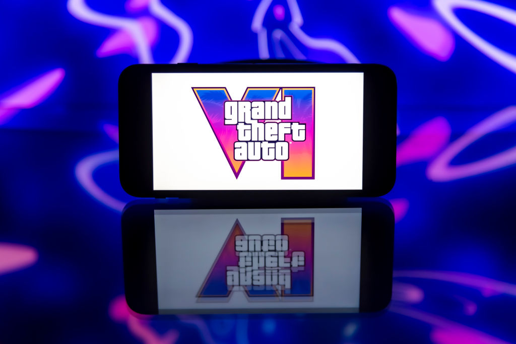 In this photo illustration, the Grand Theft Auto (GTA) logo...