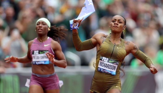 Sha'Carri Richardson competes at the 2024 Prefontaine Classic