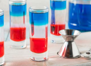 Patriotic Red White and Blue Shots