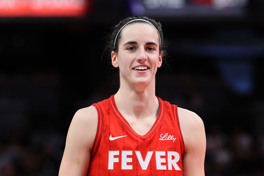 Caitlin Clark plays in the Chicago Sky v Indiana Fever game