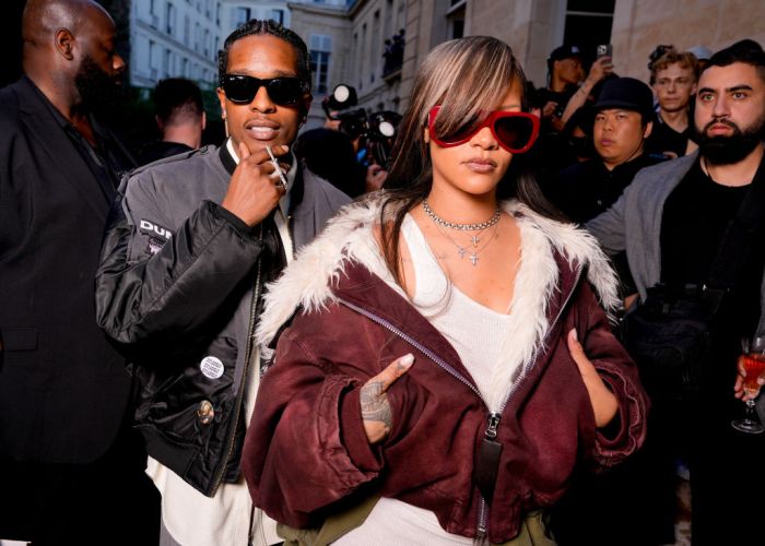 Rihanna and A$AP Rocky attend AWGE - Front Row - Paris Fashion Week - Menswear Spring/Summer 2025