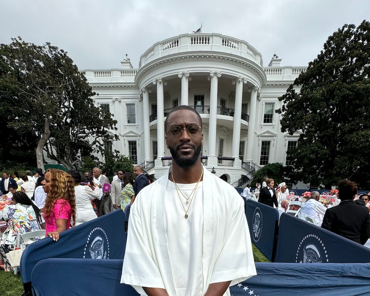 Aldis Hodge attends the 2024 White House Black Excellence Brunch and the CBC Phoenix Awards in DC