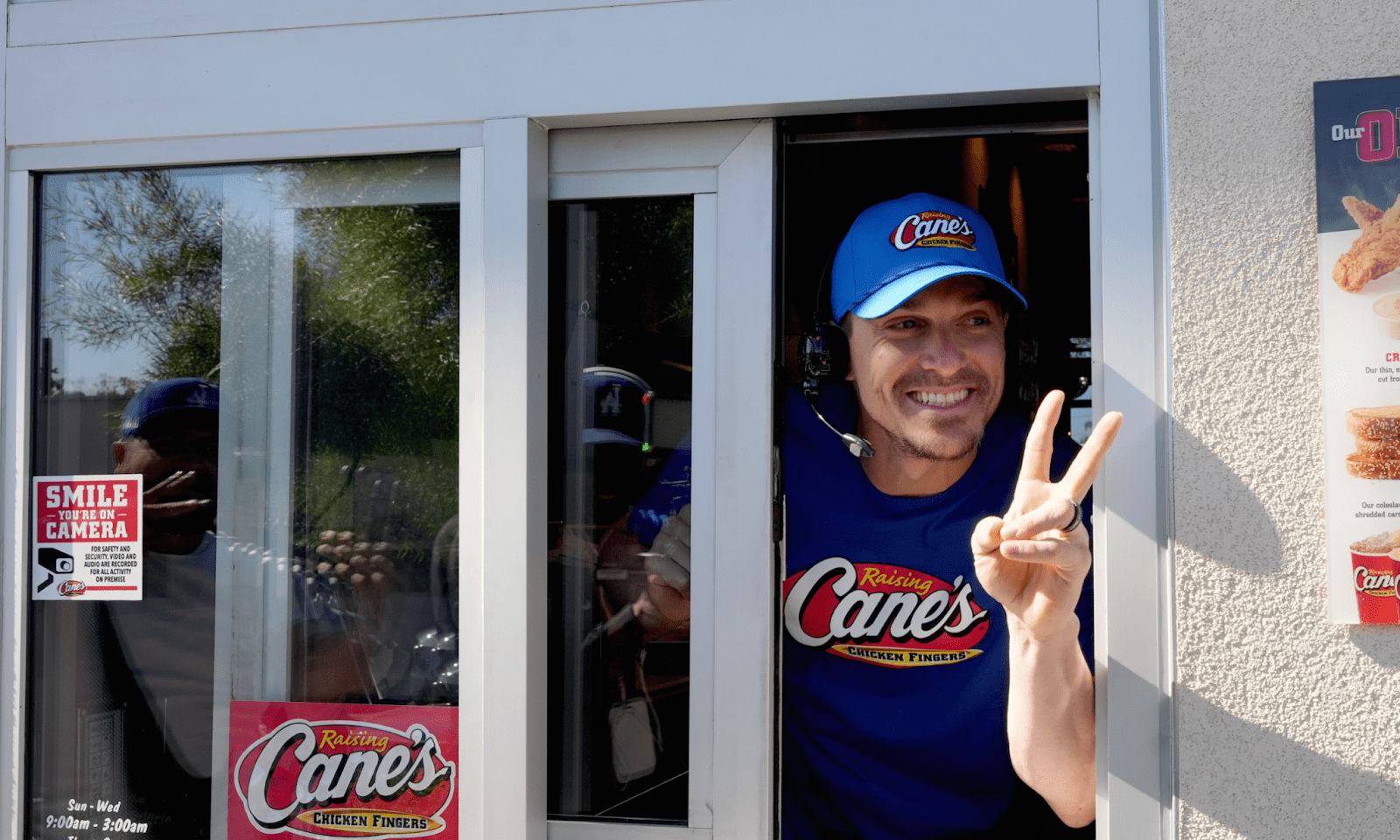 Dodgers Kiké Hernández works ‘shift’ at Raising Cane’s