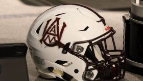 Alabama A&M helmet at COLLEGE FOOTBALL: JUL 20 SWAC Football Media Days