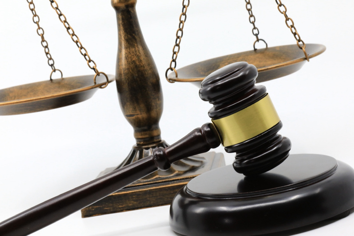 Justice concept with scale and gavel