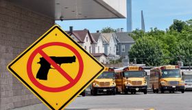 "Stop gun violence" traffic sign