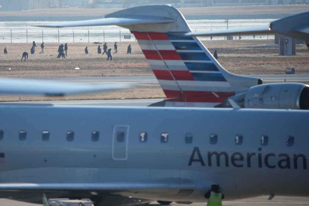 American Airlines Plane And Black Hawk Helicopter Crash Near Reagan National Airport