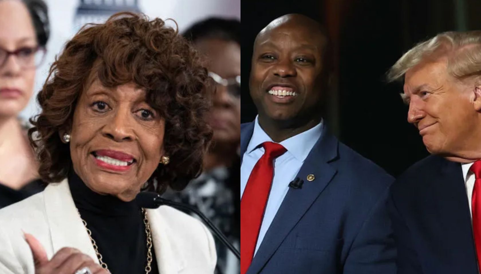 Maxine Waters Tim Scott Donald Trump