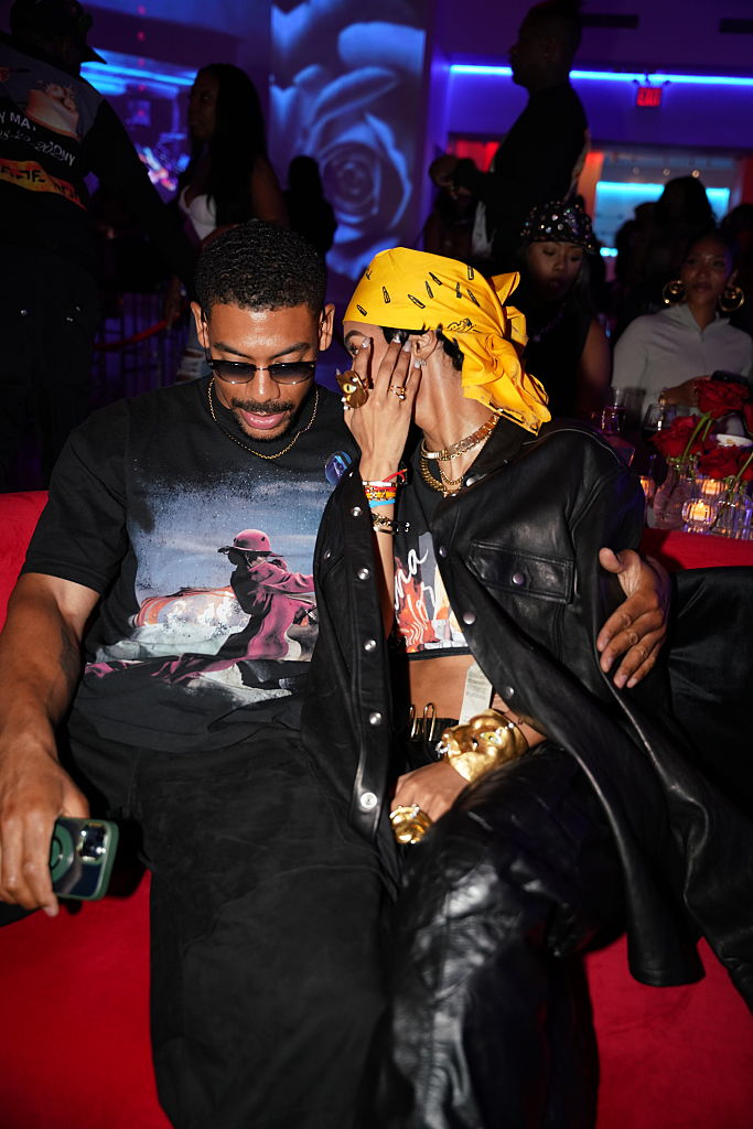 Cutely Coupled-Up Teyana Taylor & Aaron Pierre Steal The Spotlight At Her ‘Escape Room’ Release Party