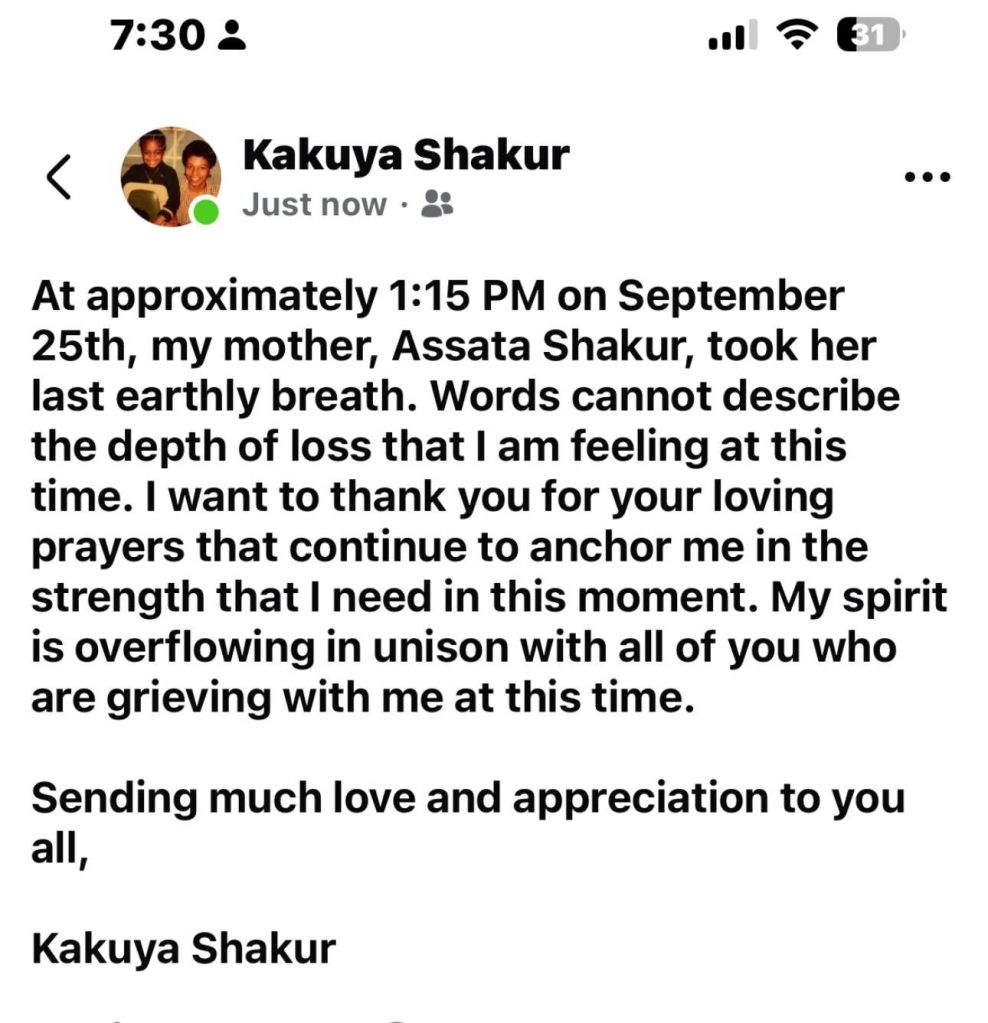 Kakuya Shakur x Assata Shakur Statement