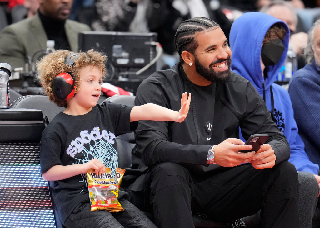 Keep The Family Close: Drake & Baby Mama Sophie Brussaux Wear Coordinating Outfits For Adonis’ 8th Birthday Bash