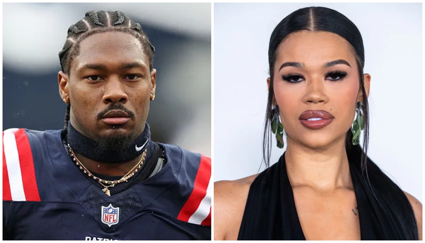 Stefon Diggs led by Exsan Hernandez for allegedly attacking and trying to calm her Stefon Diggs led by Exsan Hernandez for allegedly attacking and trying to calm her