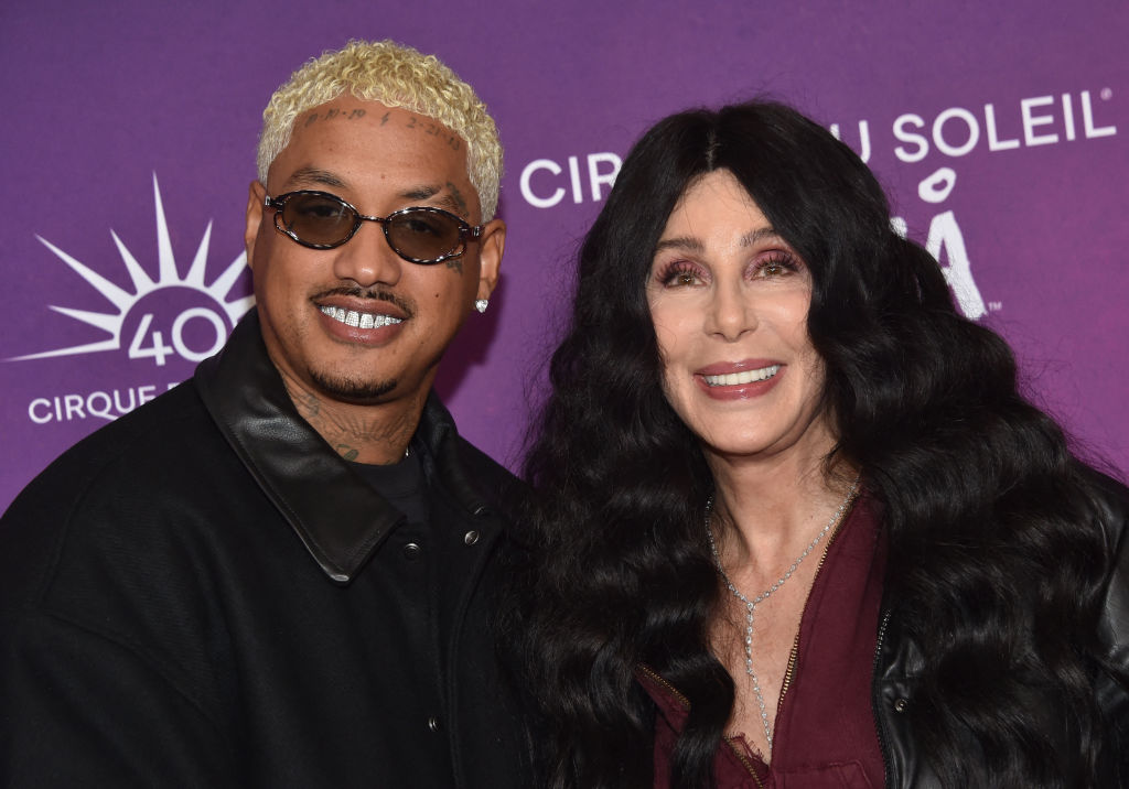 Cher and Alexander "AE" Edwards attend US-CANADA-ENTERTAINMENT-CIRQUE