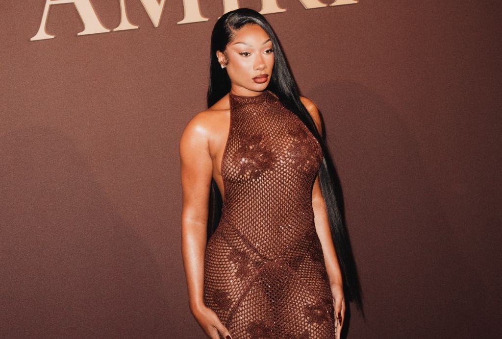 Real Haute Girl S**t! Megan Thee Sumptuous Stallion Scintillates In Curve-Caressing Dress At AMIRI’s Milan Flagship Store Celebration, Extends Slay Streak