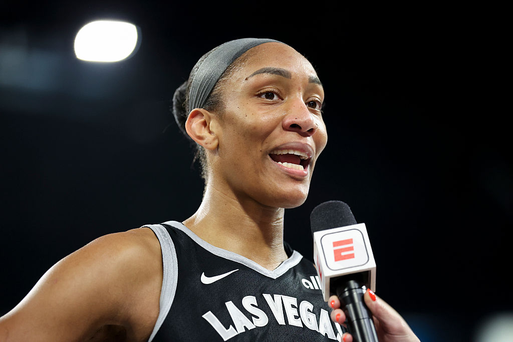 A'ja Wilson 2025 WNBA Finals - Game Two - Phoenix Mercury v Las Vegas Aces