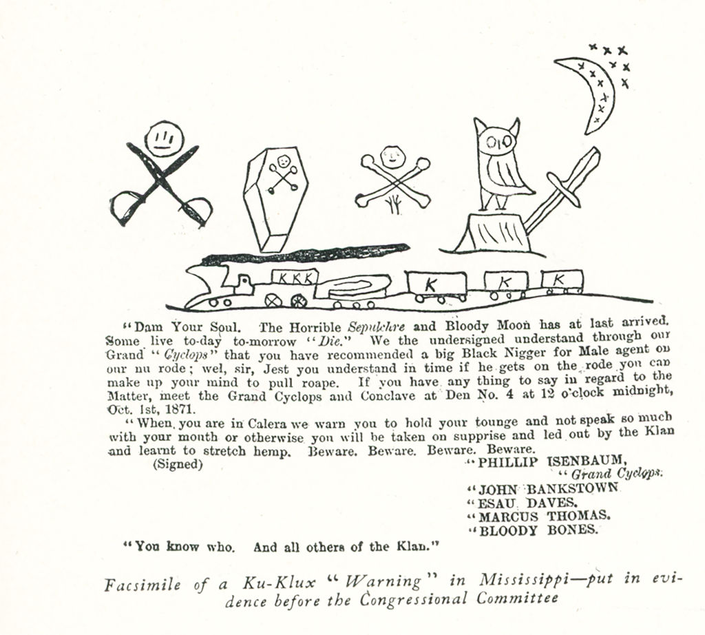 Ku Klux Klan Warning Newspaper Cutting