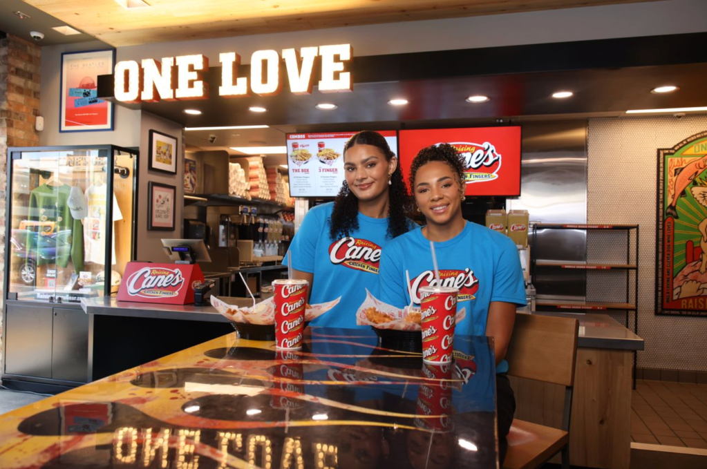 Lauren Betts and Kiki Rice at Raising Cane's