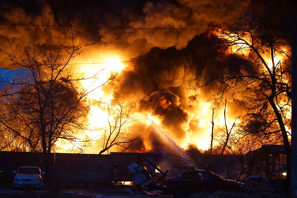Aftermath Of Overnight Russian Missile Strike On Kyiv