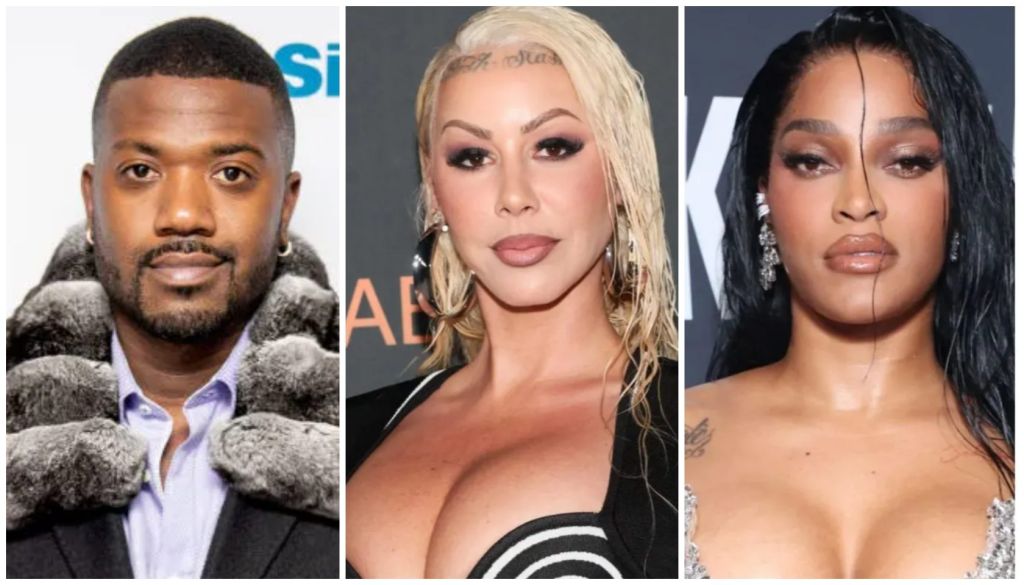 (left - right) Ray J, Amber Rose, Joseline Hernandez 