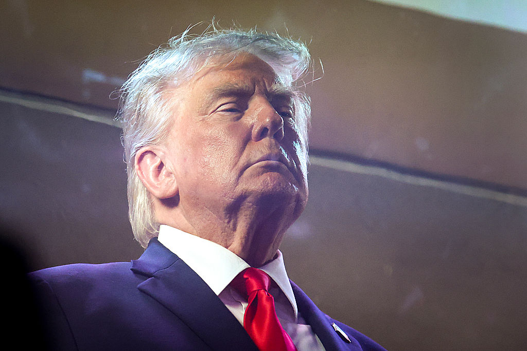 President Trump Watches Knicks-Spurs Game At Madison Square Garden