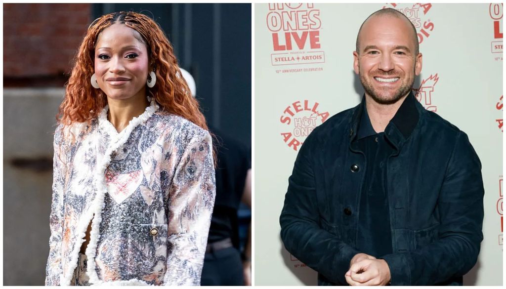 Two portraits: a smiling woman with curly red hair, and a smiling bald man in a black coat. Text: "Ones Live" and "Stella Artois".