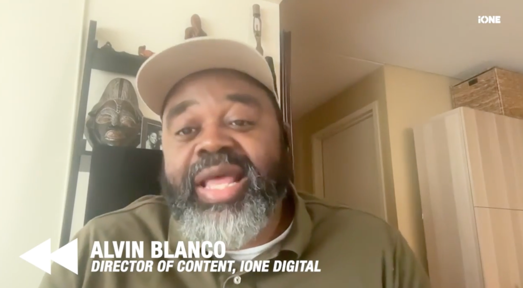 A smiling man with a beard wearing a hat, identified as Alvin Blanco, Director of Content at IONE Digital.