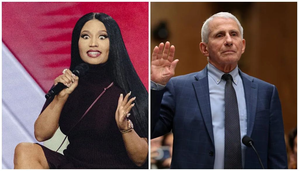 A woman with long black hair speaking into a microphone on a stage, and a man in a suit raising his hand while testifying at a hearing.